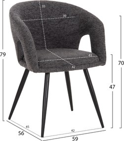 ΣΕΤ ΤΡΑΠΕΖΑΡΙΑΣ ΕΣ. ΧΩΡΟΥ 5ΤΜΧ CORNEL HM10943.01 ΓΚΡΙ ΜΑΡΜΑΡΟ TOP-ΓΚΡΙ ΥΦΑΣΜΑ