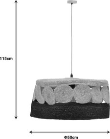 Φωτιστικό οροφής Ormen Inart E27 φυσικό Φ50x115εκ