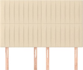 vidaXL Κεφαλάρι Κρεμ 144x5x118/128 εκ. Ύφασμα
