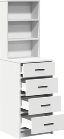 vidaXL Highboard με συρτάρι Λευκό 40 x 41 x 135 εκ. Επεξεργασμένο ξύλο