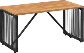 vidaXL Σετ Εξωτερικών Επίπλων με μαξιλάρι 4 pcs Μαύρο και Κρεμ Λευκό