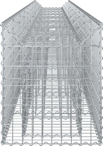 vidaXL Ανασηκωμένο κρεβάτι gabion 2 pcs Ασημί