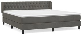 ΚΡΕΒΑΤΙ BOXSPRING ΜΕ ΣΤΡΩΜΑ ΣΚΟΥΡΟ ΓΚΡΙ 160X200 ΕΚ. ΒΕΛΟΥΔΙΝΟ 3127680