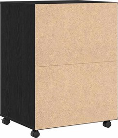 vidaXL Ντουλαπιού Μαύρη Οξυά 60 x 48 x 74.5 εκ Με ρόδες