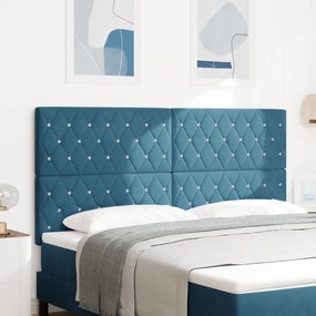 vidaXL Βελούδινο Κεφαλάρι Argyle Σκούρο Μπλε 180 cm Βελούδο