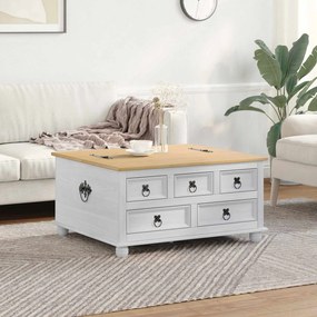 vidaXL storage box με ράφι Λευκό 90 x78 x 45 εκ Στερεά ξυλεία πεύκου