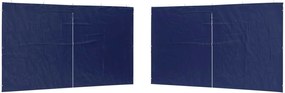 vidaXL Πλευρική Σκηνής Πάρτι 2 pcs Μπλε 400 x 195 εκ.