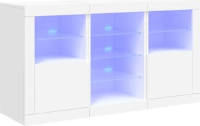 vidaXL Μπουφές με Φώτα LED Λευκός 123 x 37 x 67 εκ.