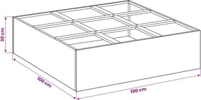 vidaXL Γλάστρα Κήπου Λευκό 100 x 100 x 30 cm Ψυχρής έλασης χάλυβας