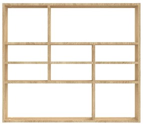vidaXL Ραφιέρα Τοίχου Sonoma Δρυς 90 x 16 x 78 εκ. από Επεξ. Ξύλο
