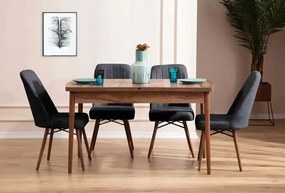 Extendable Dining Table &amp; Chairs Set (5 Pieces) Lidyana - Anthracite Anthracite