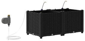 vidaXL Ζαρντινιέρες κήπου Μαύρο 80 x 40 x 37.5 cm Ατσάλι
