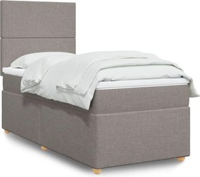 vidaXL Κρεβάτι Boxspring με Στρώμα Taupe 80x200 εκ. Υφασμάτινο