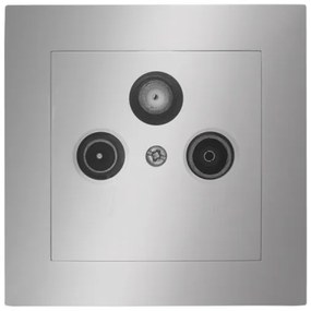 Πρίζα 3 Εξόδων ΤV SA FM Τέρματος Πλήρης Lumen-15-0176-Ασημί 15-0176