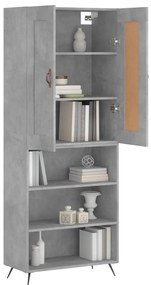 vidaXL Ντουλάπι Γκρι Σκυροδέματος 69,5x34x180 εκ. Επεξεργασμένο Ξύλο