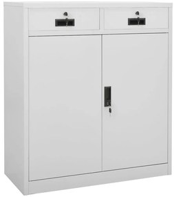 vidaXL Ντουλάπα Γραφείου Ανοιχτό Γκρι 90 x 40 x 102 εκ. Ατσάλινη
