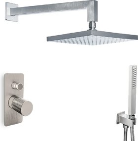 Eurorama Eletta Tecno Inox - Εντοιχιζόμενο σύστημα ντους 2 εξοδων - 20x20 εκ. ABS