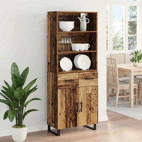 vidaXL Highboard με συρτάρι 2 pcs Παλιό ξύλο Επεξεργασμένο ξύλο