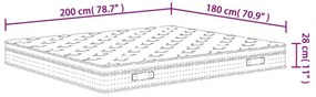 Στρώμα με Pocket Springs Μεσαία Σκληρότητα 180 x 200 εκ. - Λευκό