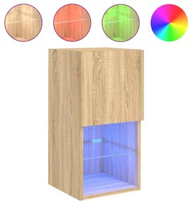 vidaXL Έπιπλα Τηλεόρασης με LED 2 τεμ. Sonoma Δρυς 30,5x30x60 εκ.