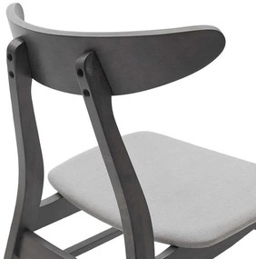 Καρέκλα Orlean pakoworld ξύλο rubber wood rustic grey-ύφασμα γκρι