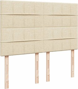 vidaXL Κρεβάτι Boxspring με Στρώμα Κρεμ 140x190 εκ. Υφασμάτινο