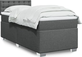 vidaXL Κρεβάτι Boxspring με Στρώμα Σκούρο Γκρι 80x200 εκ. Υφασμάτινο