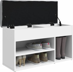 vidaXL Πάγκος Παπουτσιών Λευκό 82 x 32 x 45,5 εκ. από Τεχνητό Ξύλο