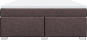vidaXL Κρεβάτι Boxspring με Στρώμα Σκούρο Καφέ 180x200 εκ Υφασμάτινο