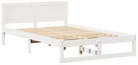vidaXL Σκελετός Κρεβατιού Λευκό 120 x 200 cm Μασίφ ξύλο πεύκου