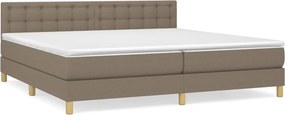 vidaXL Κρεβάτι Boxspring με Στρώμα Taupe 200x200 εκ. Υφασμάτινο