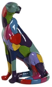 Διακοσμητική Φιγούρα Home ESPRIT Πολύχρωμο Πάνθηρας 25 x 18 x 41 cm