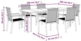 ΣΕΤ ΤΡΑΠΕΖΑΡΙΑΣ ΚΗΠΟΥ 7 ΤΕΜΑΧΙΩΝ ΜΑΥΡΟ TEXTILENE &amp; ΑΤΣΑΛΙ 3187047