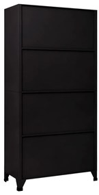 vidaXL Φοριαμός Μαύρος 90 x 45 x 180 εκ. Ατσάλινος