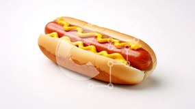 Σετ των 2 Intra Συλλεκτικό Ξύλινο Παζλ Plywood 4mm - Χοτ-ντογκ με μουστάρδα σε άσπρο φόντο Σε Ξύλινο Κουτί - Διαστάσεις: 10x10 cm – 25 κομμάτια