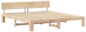 vidaXL Σκελετός Κρεβατιού Καφέ 200 x 200 cm Μασίφ ξύλο πεύκου