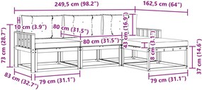 vidaXL Σειρά Καναπέ Εξωτερικού 4 pcs Άσπρο και Ανθρακί Πολυεστέρας