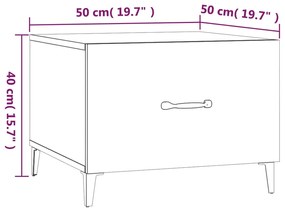 Τραπέζι Σαλονιού με Μεταλλικά Πόδια Γκρι 50 x 50 x 40 εκ. - Γκρι