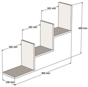 Ραφιέρα τοίχου Mauer pakoworld σε ανθρακί απόχρωση 90x19,6x60εκ