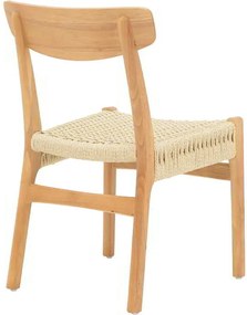 Καρέκλα Eaprine pakoworld φυσικό σχοινί-rubberwood 49x53x77εκ