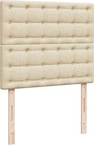 vidaXL Κρεβάτι Boxspring με Στρώμα Κρεμ 120x190 εκ. Υφασμάτινο