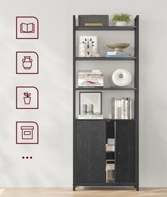 Ραφιέρα Δαπέδου 4 Θέσεων Με Ντουλάπι (60x24x159.5) Vasagle LLS133B01