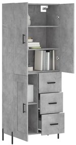 vidaXL Ντουλάπι Γκρι Σκυροδέματος 69,5x34x180 εκ. Επεξεργασμένο Ξύλο