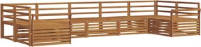 vidaXL Σειρά Καναπέ Εξωτερικού 7 pcs Φυσικό