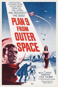 Αναπαραγωγή Plan 9 from Outer Space (Vintage Cinema / Retro Movie Theatre Poster / Horror & Sci-Fi), (26.7 x 40 cm)