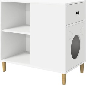 vidaXL Σπίτι Γάτας Λευκό 72 x 42.5 x 70 εκ. Επεξεργασμένο ξύλο
