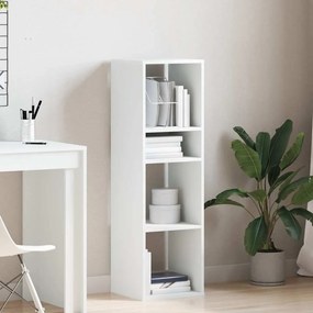 vidaXL Βιβλιοθήκη με 5 Ράφια Λευκή 34x31x112 εκ. Επεξεργασμένο Ξύλο