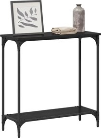 vidaXL Τραπέζι κονσόλας με ράφι Μαύρη δρυς 75 x 30.5 x 75 εκ