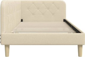 vidaXL Κρεβάτι Γωνίας Κρεμ 100 x 200 cm ύφασμα