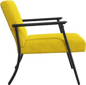 vidaXL Πολυθρόνα Κίτρινο 59 x 75 x 78 εκ Βελούδο